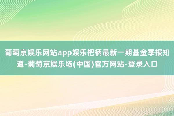 葡萄京娱乐网站app娱乐把柄最新一期基金季报知道-葡萄京娱乐场(中国)官方网站-登录入口