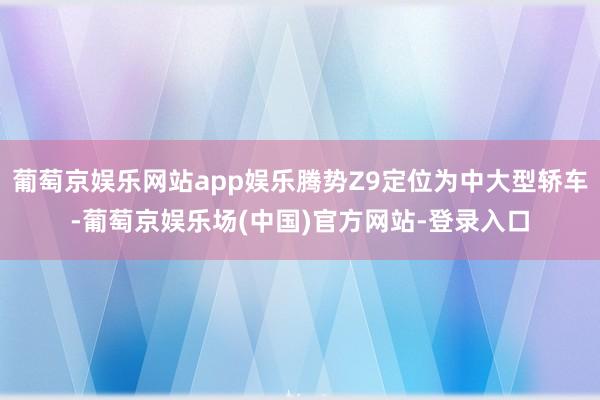 葡萄京娱乐网站app娱乐腾势Z9定位为中大型轿车-葡萄京娱乐场(中国)官方网站-登录入口