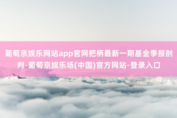 葡萄京娱乐网站app官网把柄最新一期基金季报剖判-葡萄京娱乐场(中国)官方网站-登录入口