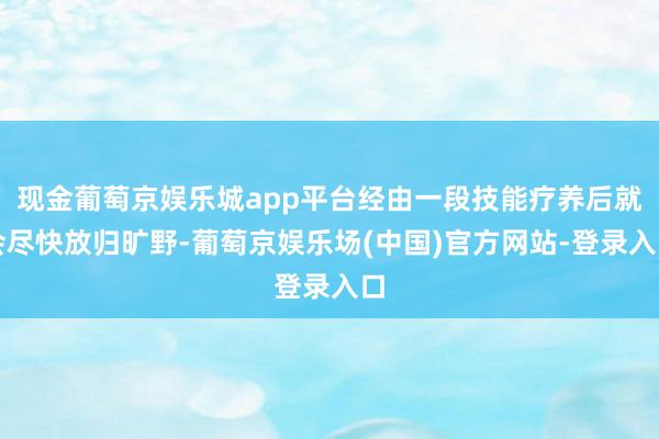 现金葡萄京娱乐城app平台经由一段技能疗养后就会尽快放归旷野-葡萄京娱乐场(中国)官方网站-登录入口