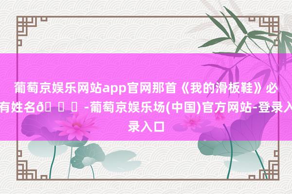 葡萄京娱乐网站app官网那首《我的滑板鞋》必须有姓名😎-葡萄京娱乐场(中国)官方网站-登录入口